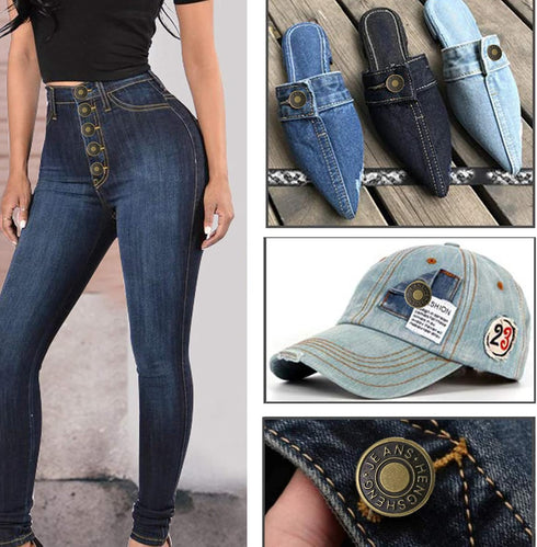 YouOKLight buttons for Jeans,17 mm no-sew nailess removable metal jeans buttons replacement repair combo thread rivets and screwdrivers,12 replace...